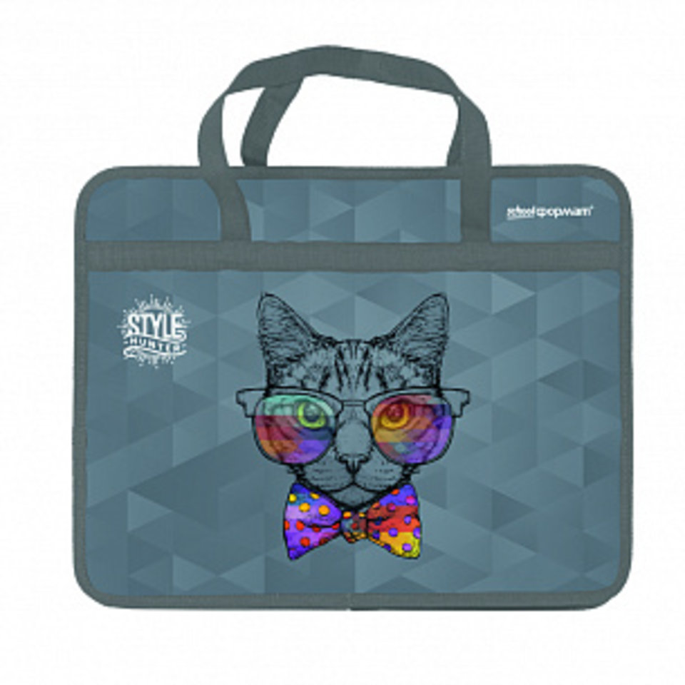 папка для тетрадей А4 с ручками Стильный кот ПТРТМРШ-СЛК