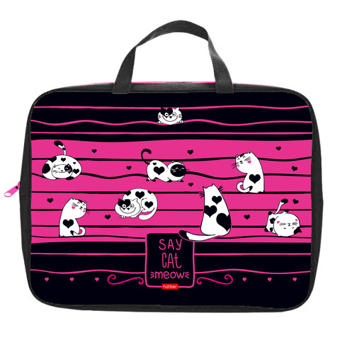 папка для тетрадей А4 с ручками Lovely cat текстильная Hatber NSn77011