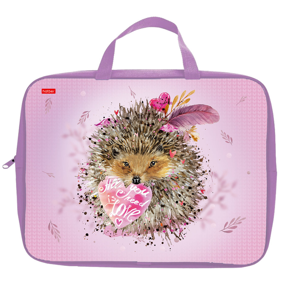 папка для тетрадей А4 с ручками Мягкие колючки текстиль Hatber NSn76002