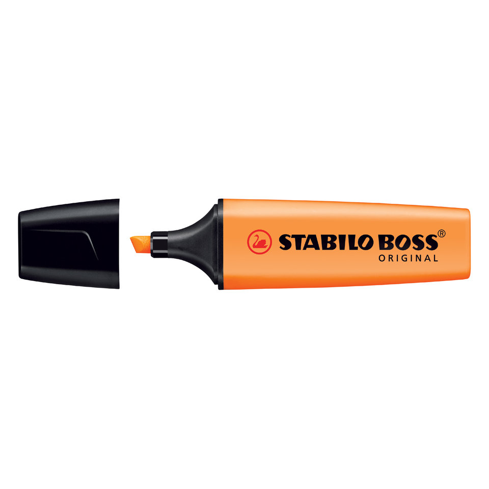 маркер текстовыделитель скошенный наконечник STABILO BOSS оранжевый