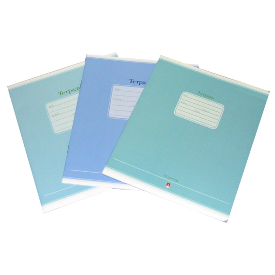 тетрадь 12 листов однотонная Люкс однотонная 7-12-557/4 в крупную клетку
