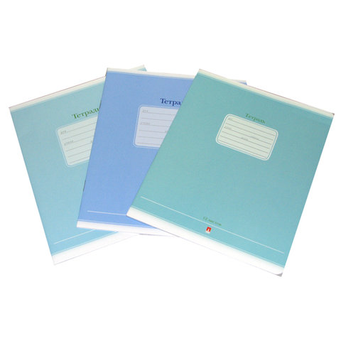 тетрадь 12 листов однотонная Люкс однотонная 7-12-557/4 в крупную клетку