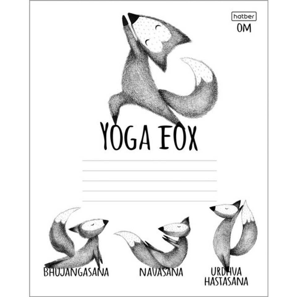 тетрадь 24 листа цветная Animals Yoga в клетку (056513) Хатбер
