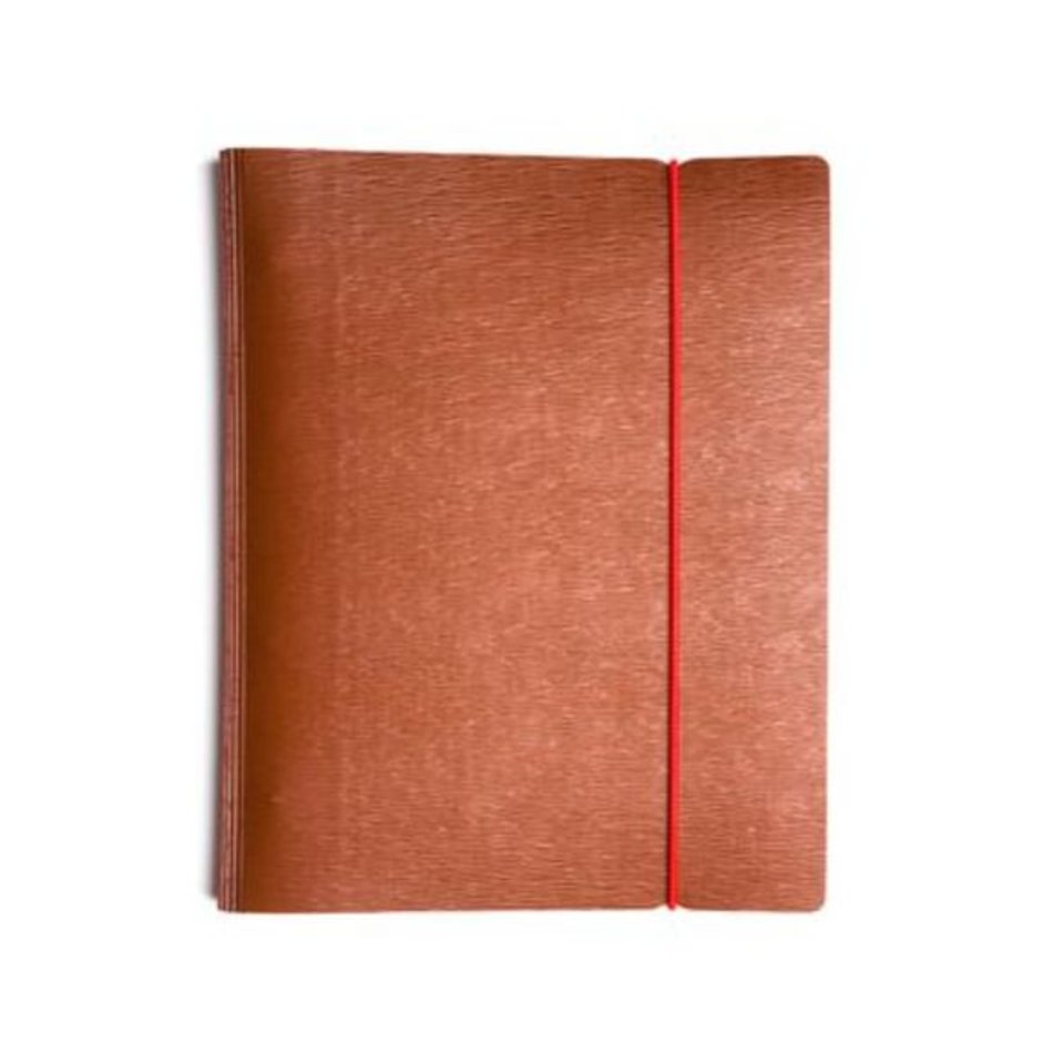 тетрадь на кольцах 120 листов Wood красная на резинке 02215 (036345)