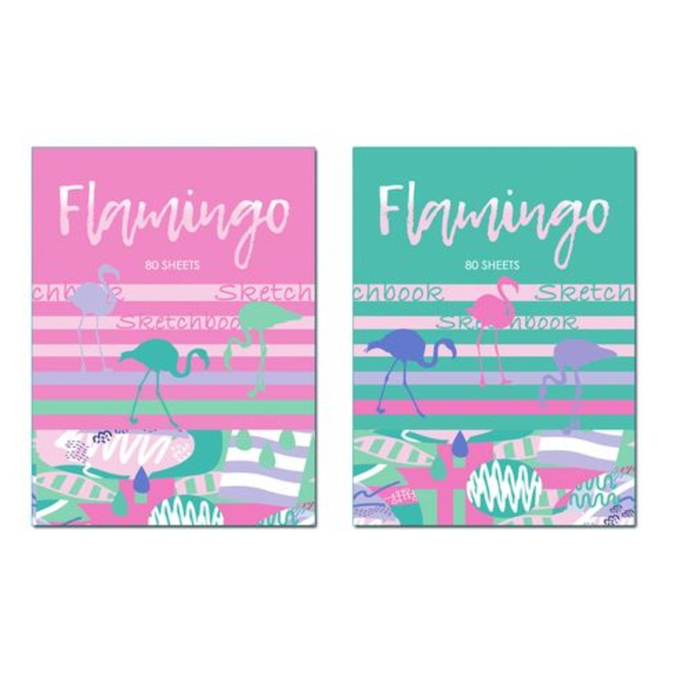 скетчбук А5 80 листов Flamingo 5863 BG