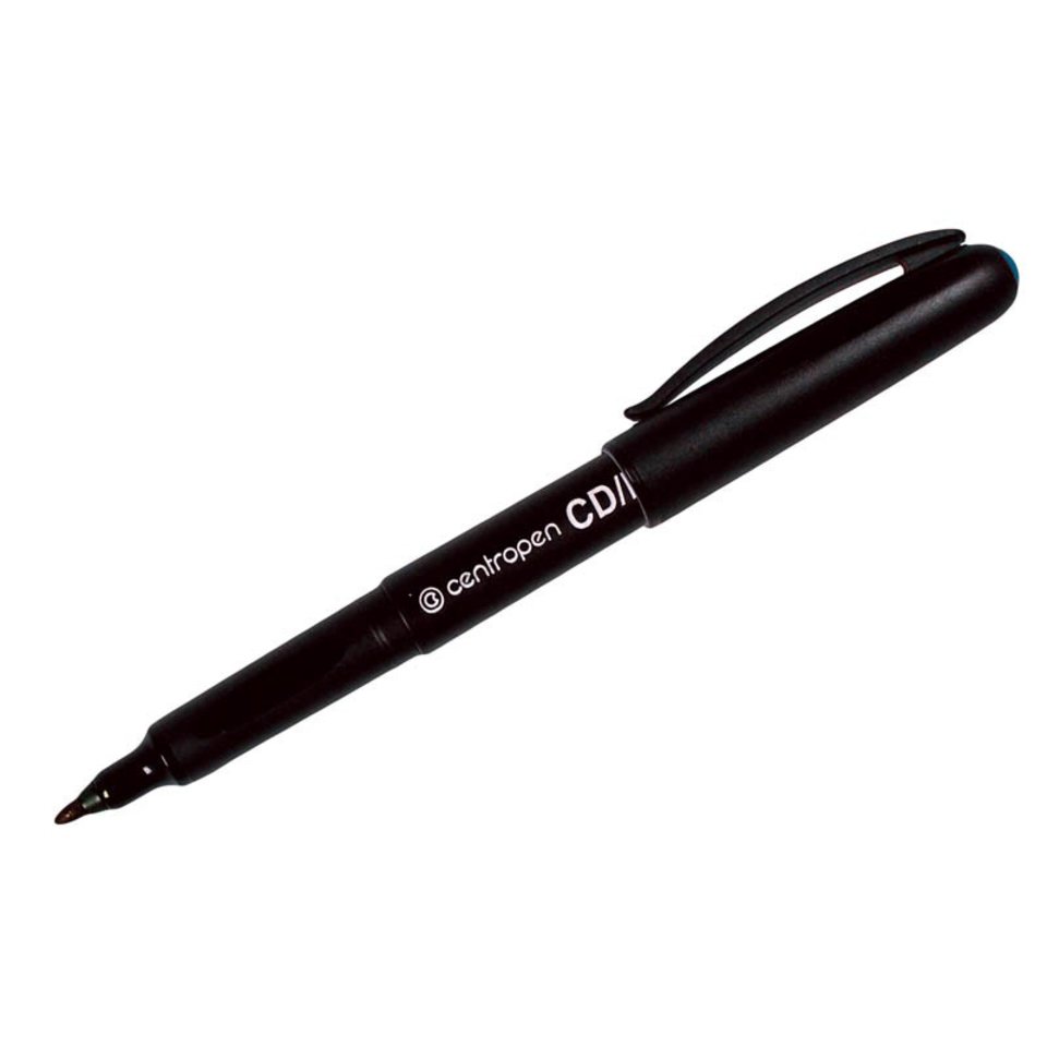 маркер перманентный тонкий 1мм Centropen 4606 CD-Pen черный