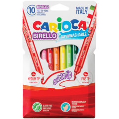 фломастеры набор 10 цветов CARIOCA Birello Двусторонние