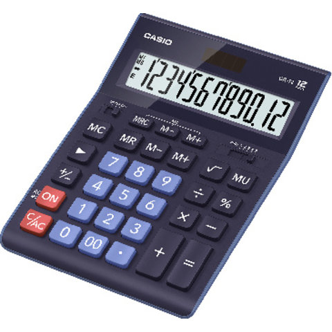 калькулятор настольный 12 разрядов большой CASIO GR-12-BU 888/174207 синий