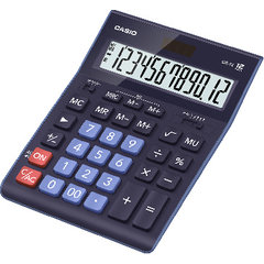 калькулятор настольный 12 разрядов большой CASIO GR-12-BU 888/174207 синий