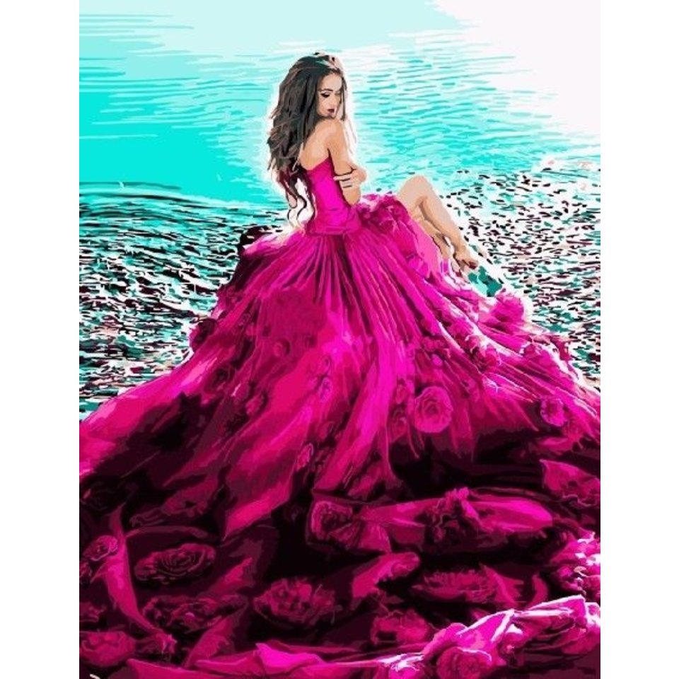 картина по номерам 40х50см GX9197 “В шикарном платье“