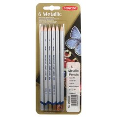 цветные карандаши 6 цветов DERWENT Metallic