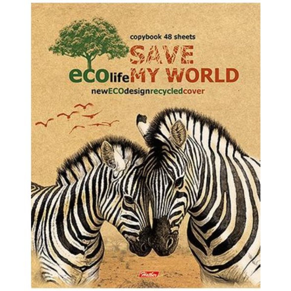 тетрадь 48 листов Сохраним наш мир крафт в клетку (033681) Хатбер