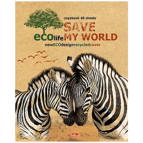 тетрадь 48 листов Сохраним наш мир крафт в клетку (033681) Хатбер