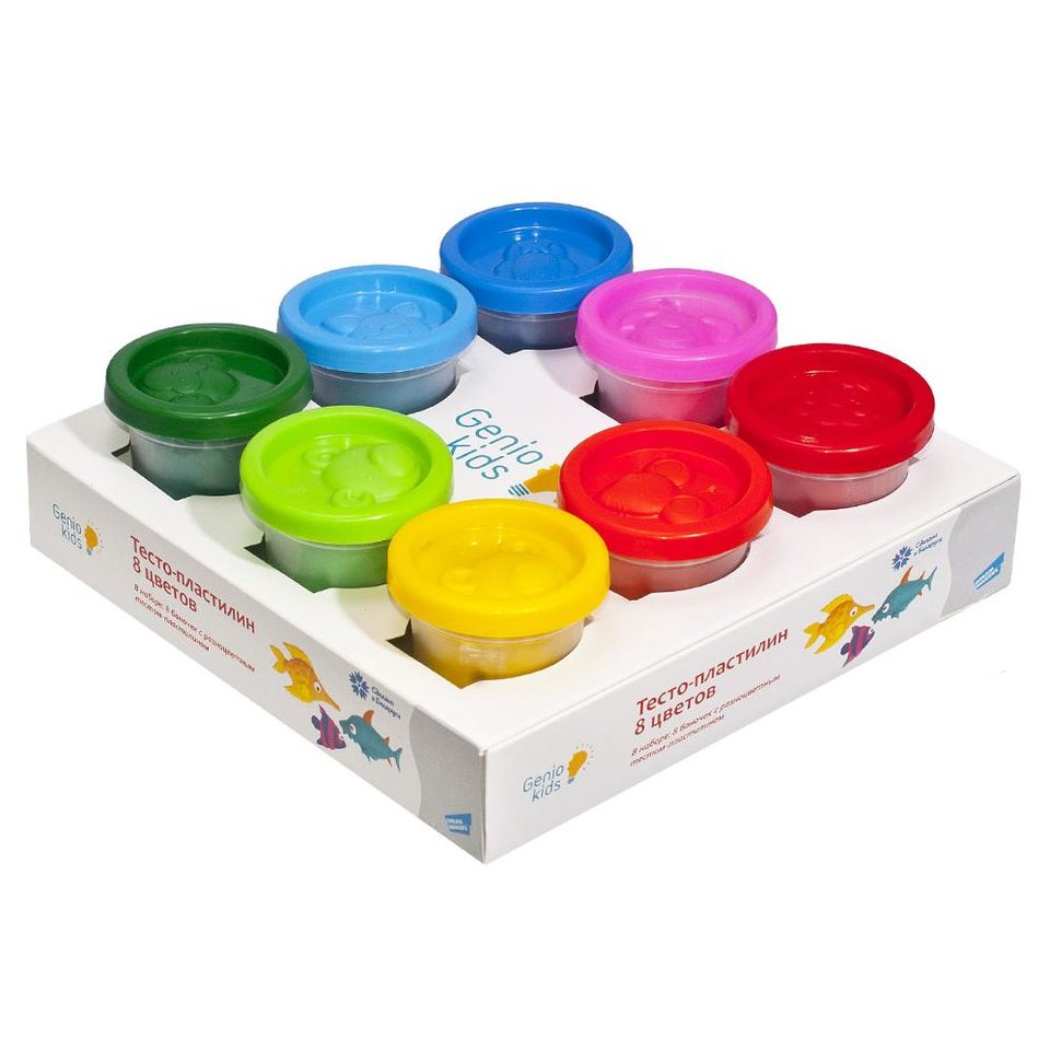 набор для творчества тесто-пластилин для лепки 8 цветов по 50 грамм