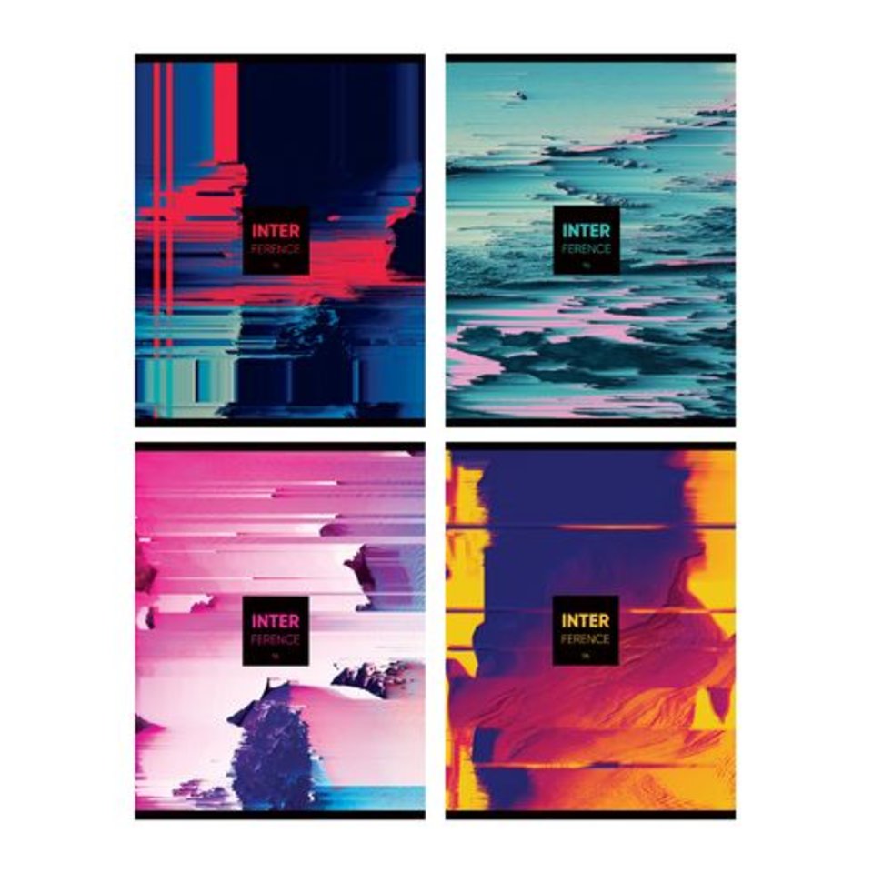 тетрадь 96 листов Interference 5684 на гребне в клетку BG