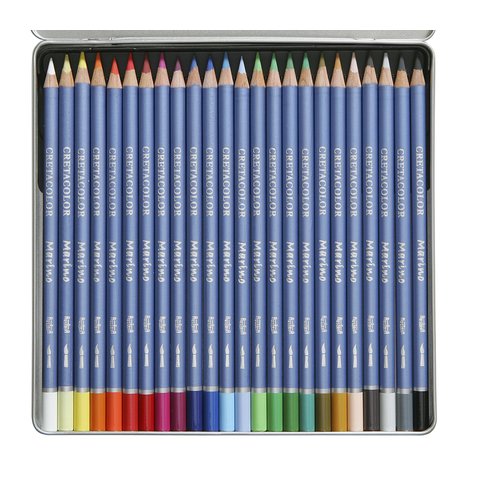 цветные карандаши 24 цвета CretacoloR Marino Акварельные металлическая упаковка
