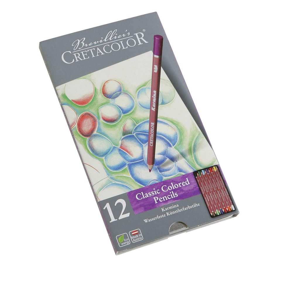 цветные карандаши 12 цветов CretacoloR KARMINA металлическая упаковка