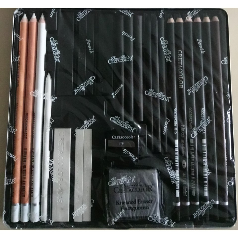 набор художественный CretacoloR ARTINO Black&White 25 предметов металлическая упаковка