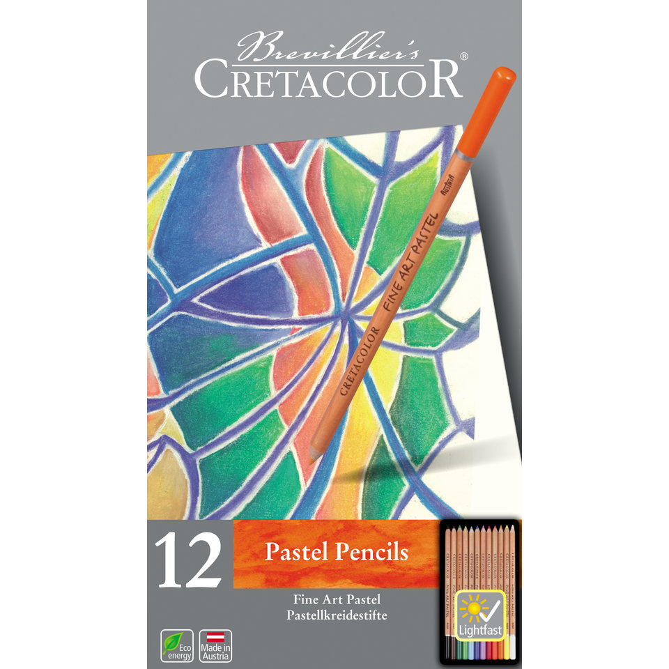 цветные карандаши 12 цветов CretacoloR FINE ART PASTEL пастель, металлическая упаковка