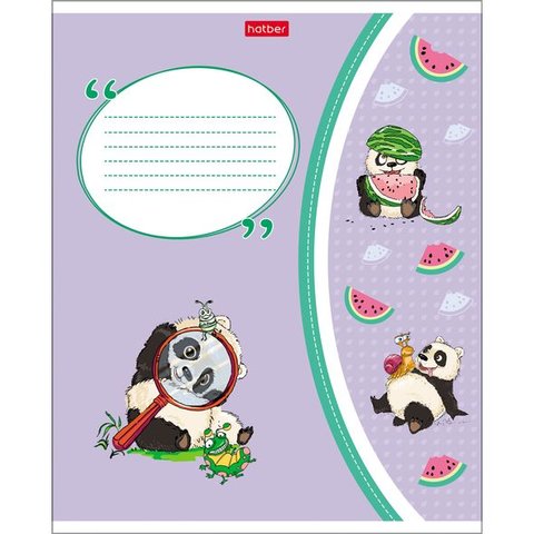 тетрадь 24 листа цветная Приключения маленькой панды в клетку (057252) Хатбер