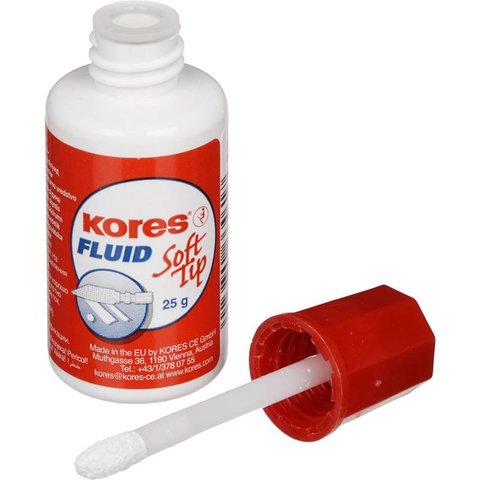корректирующая жидкость (штрих) 25мл с губкой KORES Fluid