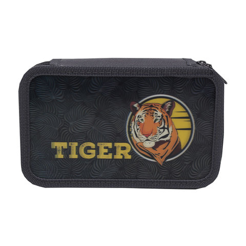 пенал Тигр в листьях 3D 2 отделения ПН-1979