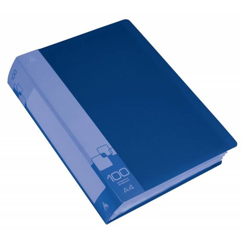 папка с файлами А4 100 вкладышей PV100 /056000702/816917 синяя