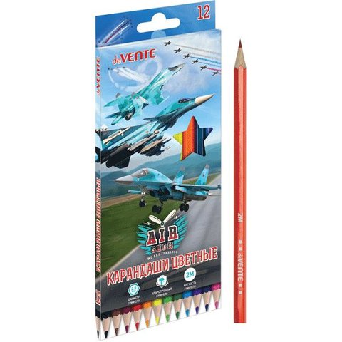 цветные карандаши 12 цветов DEVENTE Air Show шестигранные