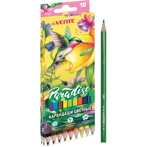 цветные карандаши 18 цветов DEVENTE Paradise шестигранные
