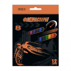 фломастеры набор 12 цветов Auto Racing Кокос вентилируемый колпачек