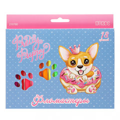 фломастеры набор 18 цветов Pretty Puppy вентилируемый колпачек картонная упаковка