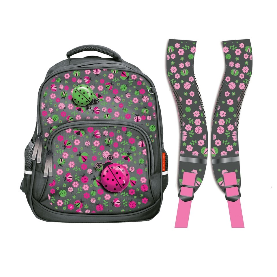 рюкзак для девочки Божьи коровки и цветы 12-002-090/06