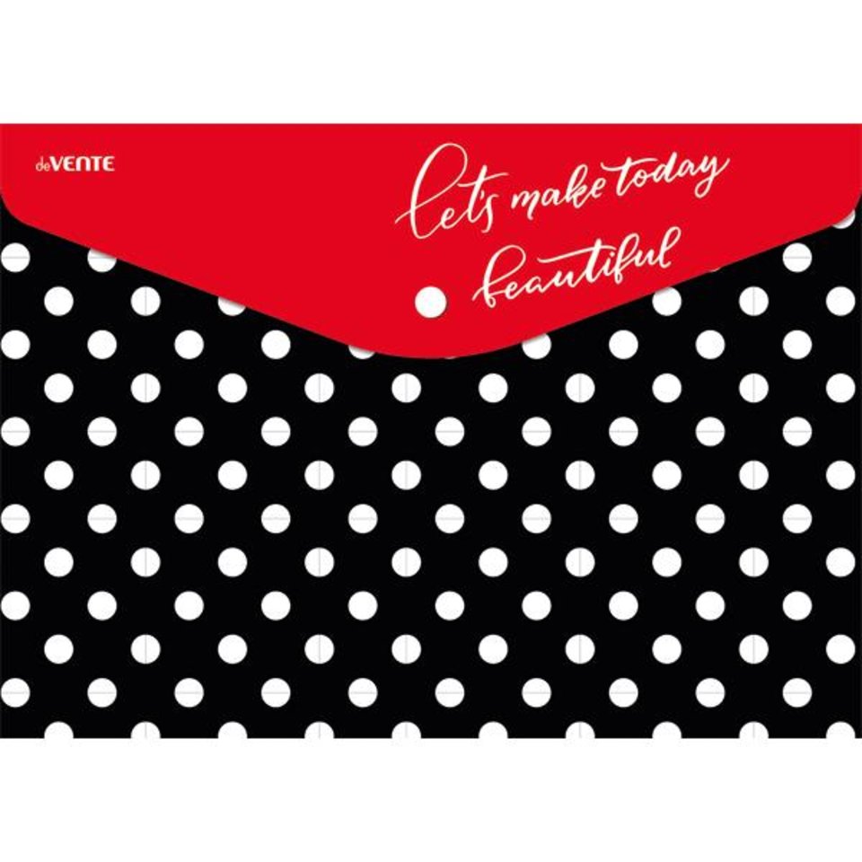 папка-конверт на кнопке А4 White dots... 3071869 DEVENTE