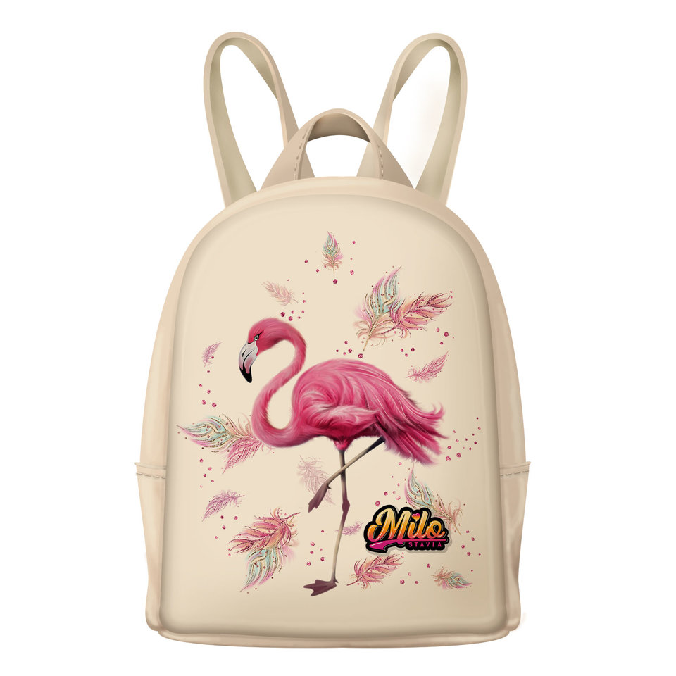 рюкзак кожзам Фламинго белый 8310