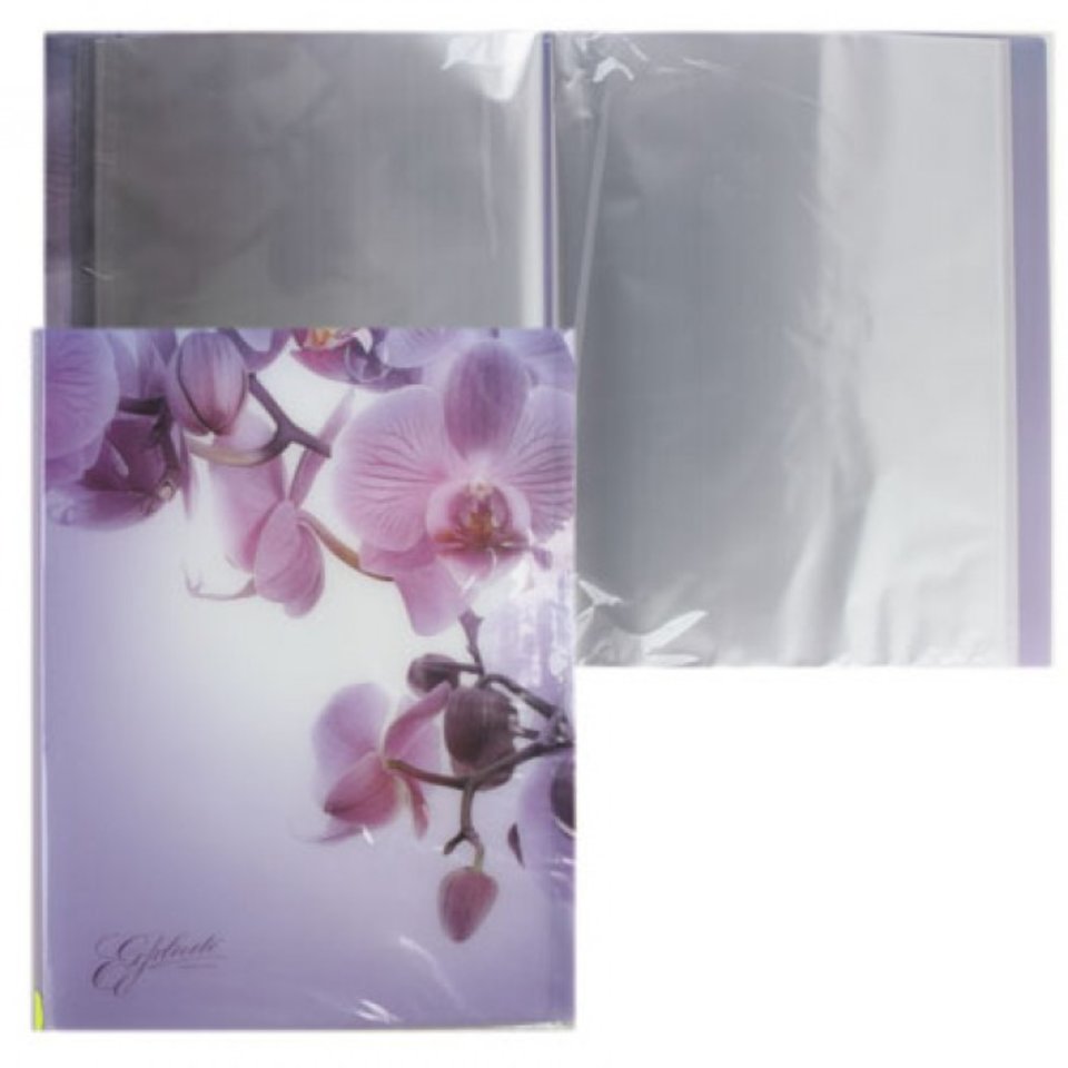 папка с файлами А4 40 вкладышей с рисунком Romantique/Орхидеи 33623 (EK)