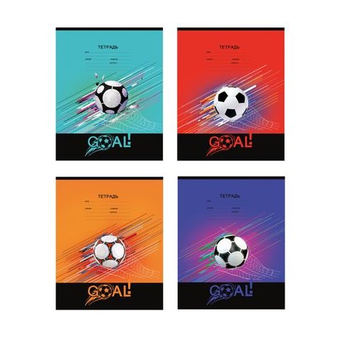 тетрадь 12 листов цветная Яркий гол в клетку 6792 BG
