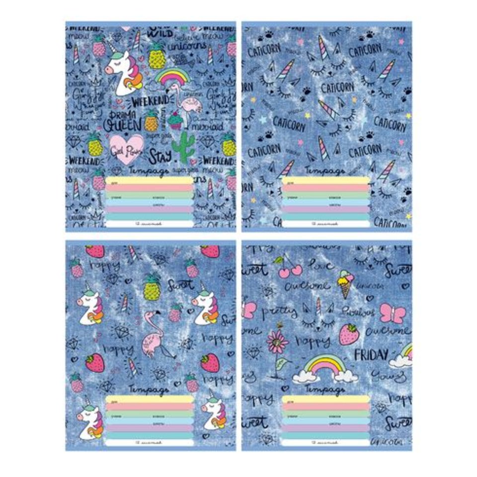 тетрадь 12 листов цветная Secrets girls в клетку 6774 BG