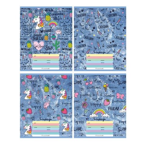 тетрадь 12 листов цветная Secrets girls в клетку 6774 BG