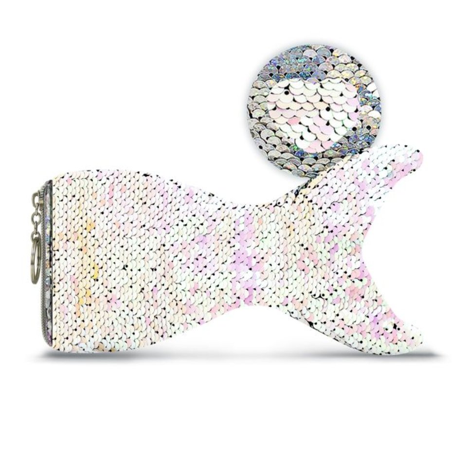 косметичка для девочки Хвост русалки розовый пайетки 48599