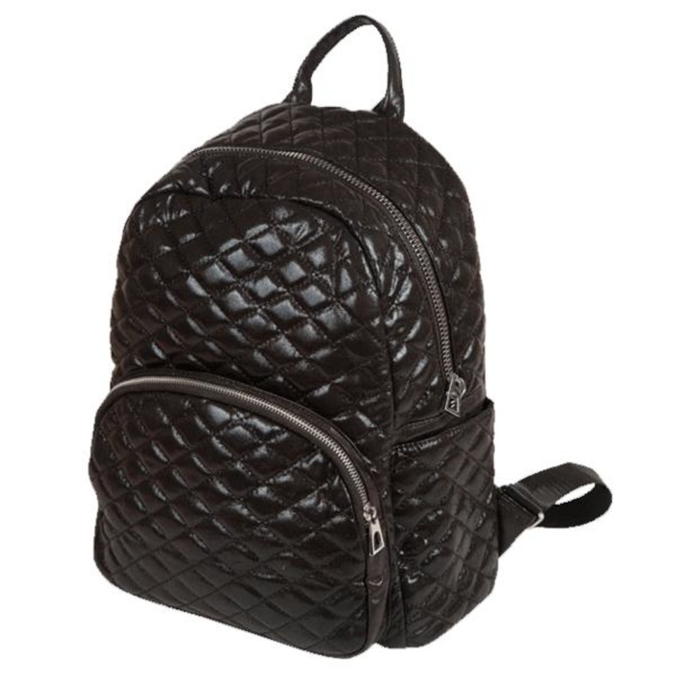 рюкзак для девочки Черный стеганный 7032945 DEVENTE