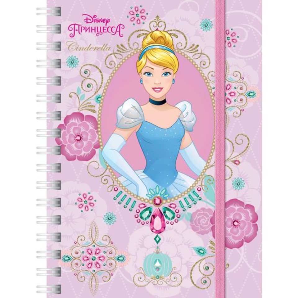 записная книжка А6 80 листов Принцессы (DISNEY) на гребне с рез (058424)