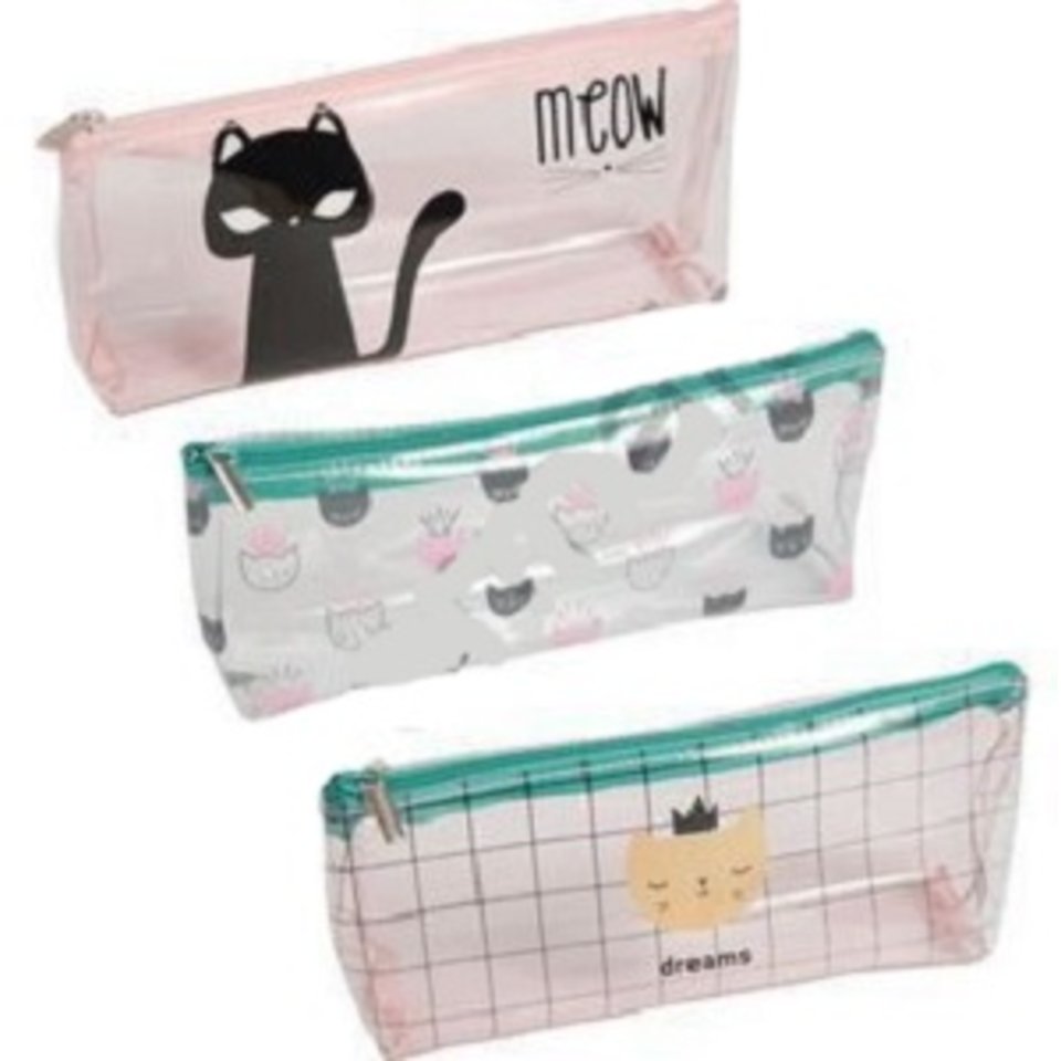 косметичка для девочки Meow прозрачный 3 вида в ассортименте 7026914 DEVENTE