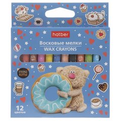 восковые мелки 12цв Кофейные коты круглые 092084