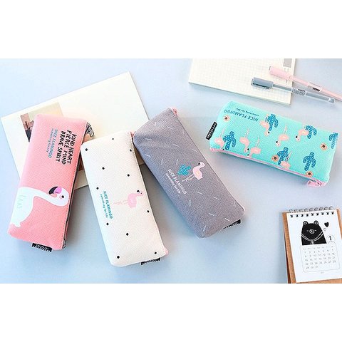 косметичка для девочки на молнии Nice flamingo something for life в ассортименте 5961