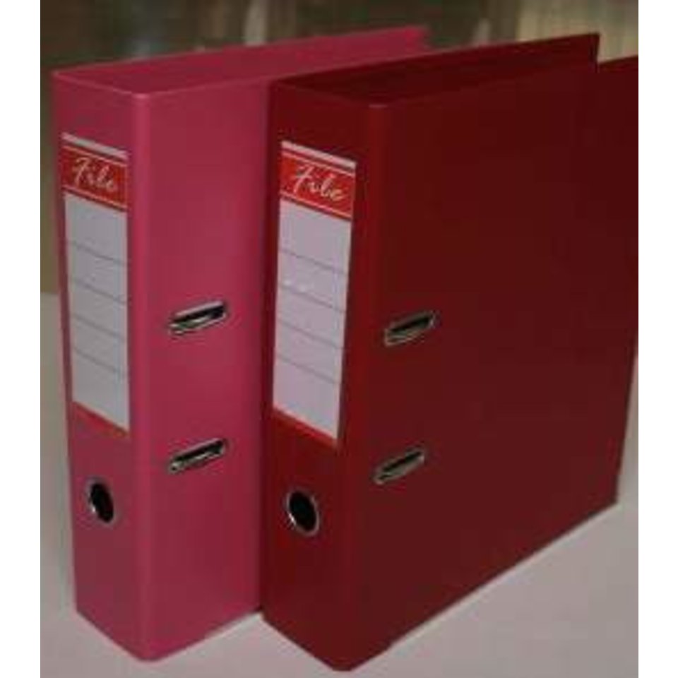 папка-регистратор А4 2к 5см File бумвинил разобранная с металлической окантовкой красная