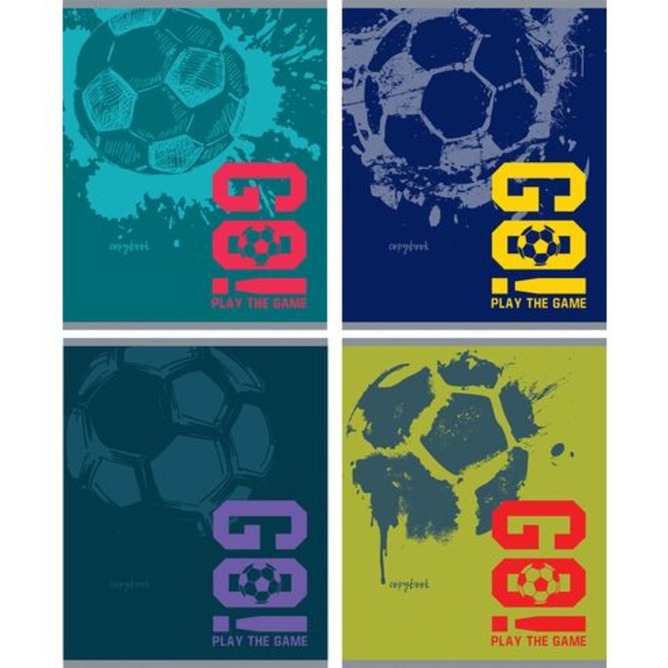 тетрадь 48 листов Play the game 4 дизайна в клетку 5783 BG