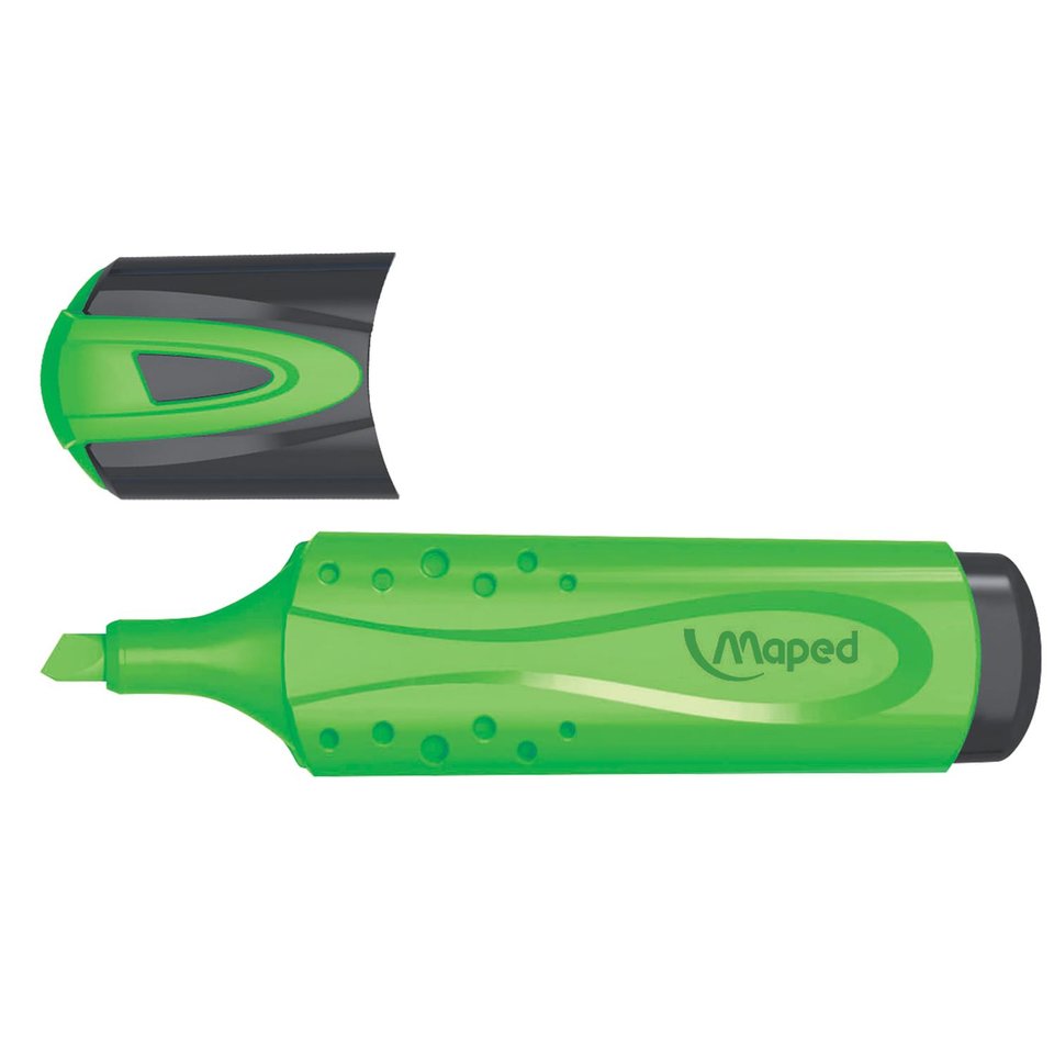 маркер текстовыделитель скошенный наконечник MAPED "Fluo Pep's Classic" 1-5 мм зеленый