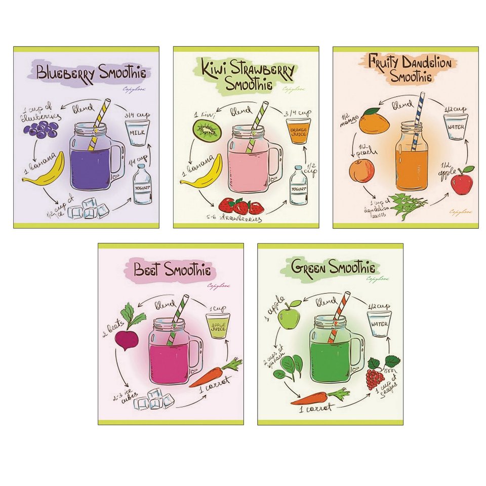 тетрадь 48 листов Модные рецепты 486216 в клетку