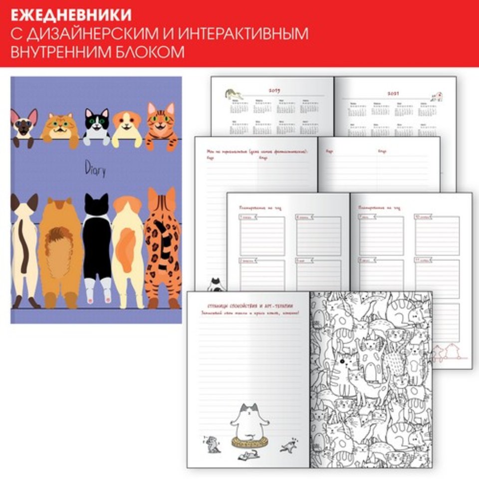 ежедневник недатированный А5 Art Всюду кошки 4 51912804