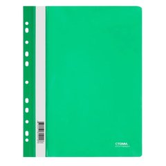 скоросшиватель А4 пластиковый перфорация 0.18мм мм30921/ps-p20grn/198